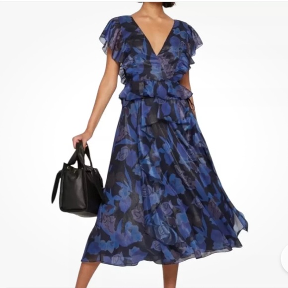 Ted Baker Pinafore ruffle maxi dress